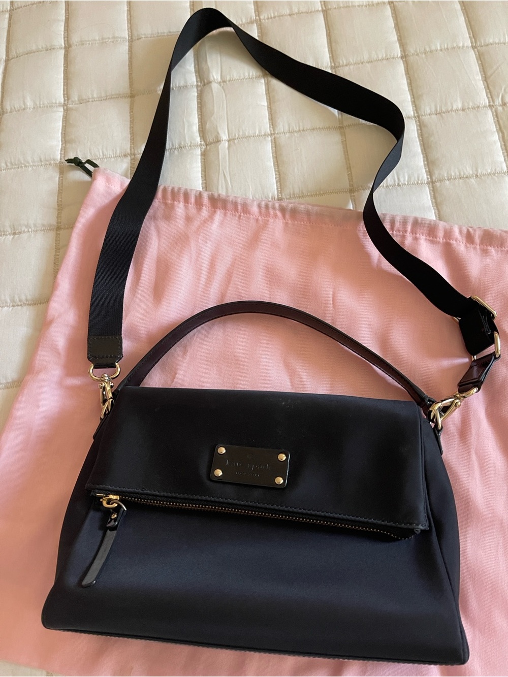 kate spade Black nylon Convertible Shoulder Bag